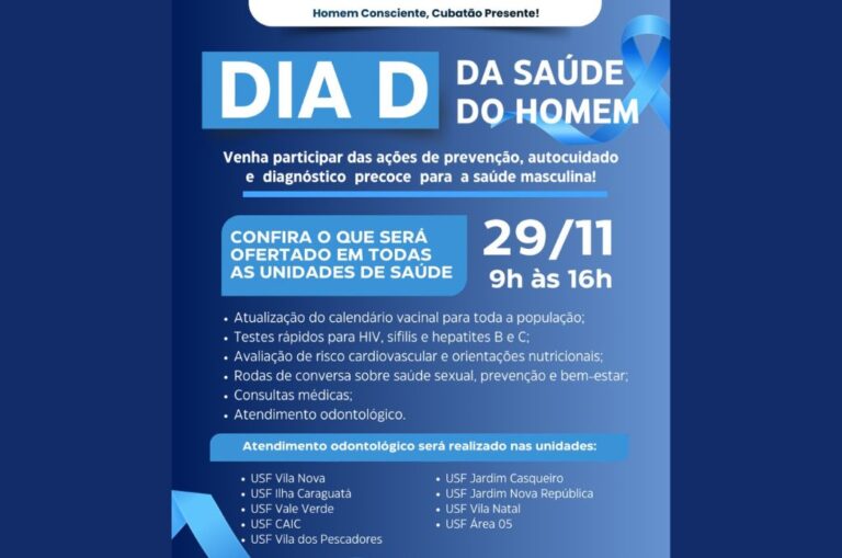 Cubatão promove Dia D do Novembro Azul sábado agora (29) cubatao-promove-dia-d-do-novembro-azul-neste-sabado-(29)